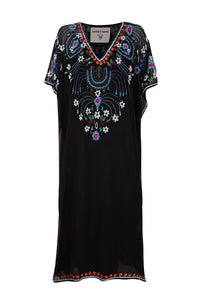 Kaftan brodé de perles Ayleen - Black