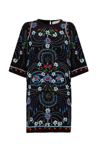 Robe brodée de perles Ayleen - Black