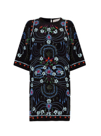 Robe brodée de perles Ayleen - Black