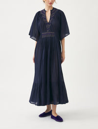 Robe longue à volants Ayo - Navy