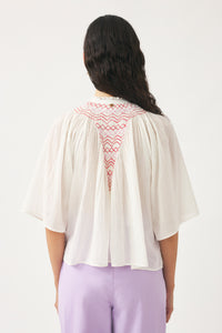 Blouse brodée Ayo - Cream