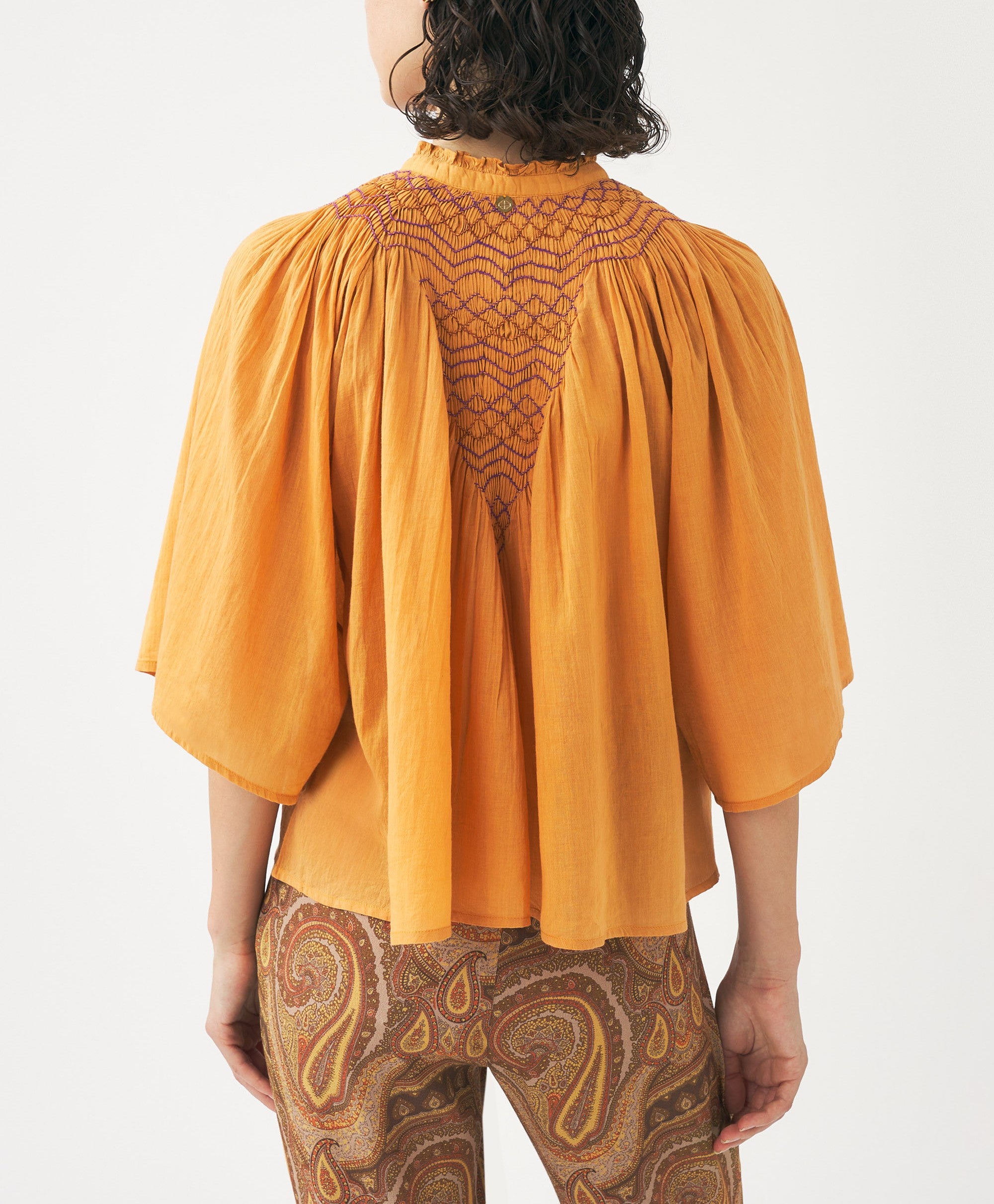 Blouse brodée Ayo - Rust