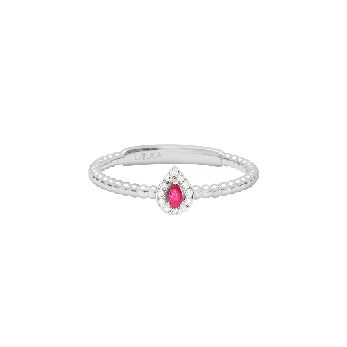 BAGUE RUBIS OR BLANC