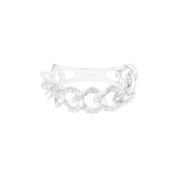 Bague Gypsy en Or blanc 18K sertie de diamants - Blanc
