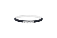 Noir / Bague Émail en Or blanc 14K sertie de diamants - Noir