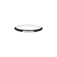 Noir / Bague Émail en Or blanc 14K sertie de diamants - Noir