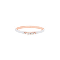Blanche / Bague en Or rose 14K sertie de diamants - Blanche