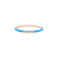 Bleu / Bague Marbella en Or rose 14K sertie de diamants - Bleu