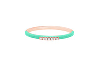 Vert / Bague Émail en Or rose 14K sertie de diamants - Vert