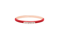 Rouge / Bague Émail en Or rose 14K sertie de diamants - Rouge
