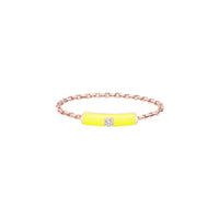 Jaune / Bague Chaîne en Or rose 14K sertie de diamant - Jaune