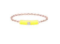 Jaune / Bague Chaîne Marbella en Or rose 14K sertie de diamant - Jaune