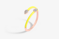 Jaune / Bague Spirale Émail en Or rose 18K sertie de diamants - Jaune