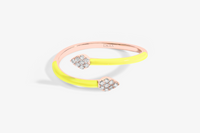 Jaune / Bague Spirale Émail en Or rose 18K sertie de diamants - Jaune