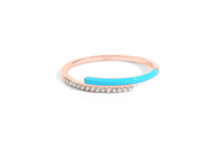 Jaune / Bague Spirale Émail en Or rose 18K sertie de diamants - Jaune
