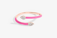 Rose / Bague Spirale Émail en Or rose 14K sertie de diamants - Rose