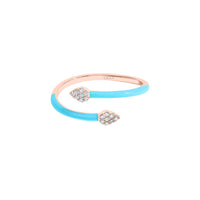 Bleu / Bague Spirale Émail en Or rose 14K sertie de diamants - Bleu
