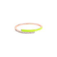 Toi et Moi Ring in 14K Pink Gold Set with Diamonds - Yellow