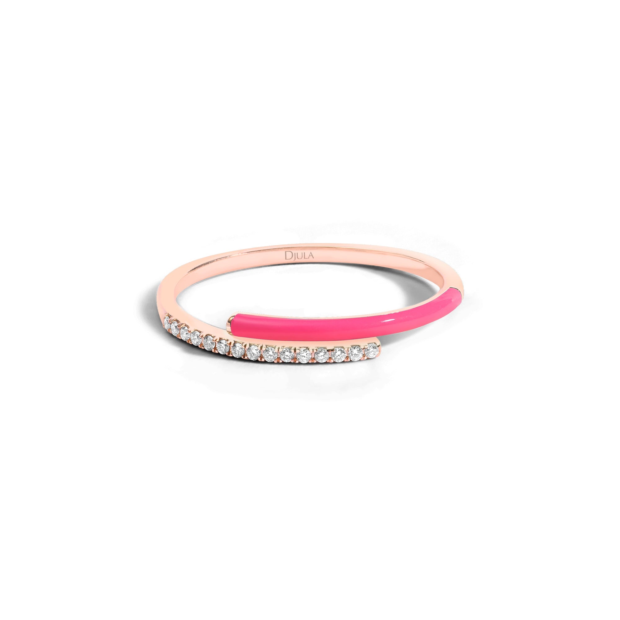 Rose / Bague Toi et Moi Marbella en Or rose 14K sertie de diamants - Rose