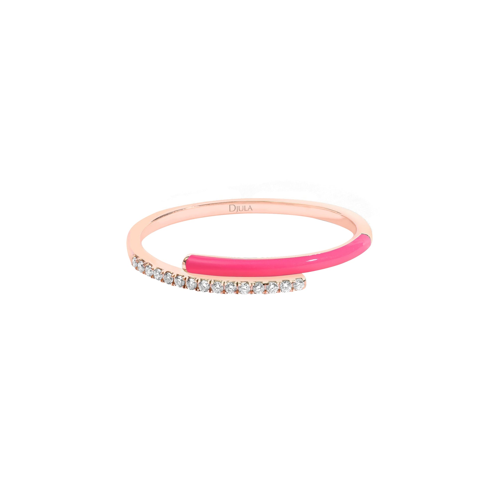 Rose / Bague Toi et Moi en Or rose 18K sertie de diamants - Rose