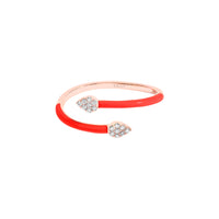 Rouge / Bague Spirale Émail en Or rose 14K sertie de diamants - Rouge