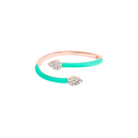 Vert / Bague Spirale Émail en Or rose 14K sertie de diamants - Vert