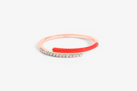 Rouge / Bague Toi et Moi Émail en Or rose 14K sertie de diamants - Rouge