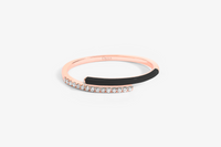 Noir / Bague Toi et Moi Émail en Or rose 14K sertie de diamants - Noir