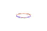 Lilas / Bague Émail en Or rose 14K sertie de diamants - Lilas
