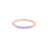 Lilas / Bague Émail en Or rose 14K sertie de diamants - Lilas