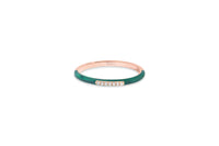 Emeraude / Bague Marbella en Or rose 14K sertie de diamants - Emeraude