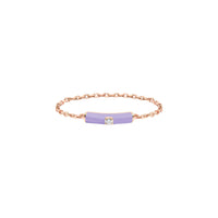 Lilas / Bague Chaîne Émail en Or rose 14K sertie de diamant - Lilas