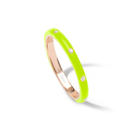 Jaune Fluo / Bague Art Déco en Or rose 14K sertie de diamants - Jaune Fluo