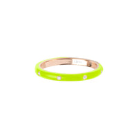 Jaune Fluo / Bague en Or rose 14K sertie de diamants - Jaune Fluo