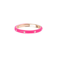 Rose fluo / Bague en Or rose 14K sertie de diamants - Rose fluo
