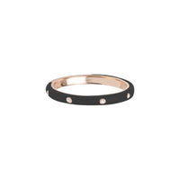 Noir / Bague en Or rose 14K sertie de diamants - Noir