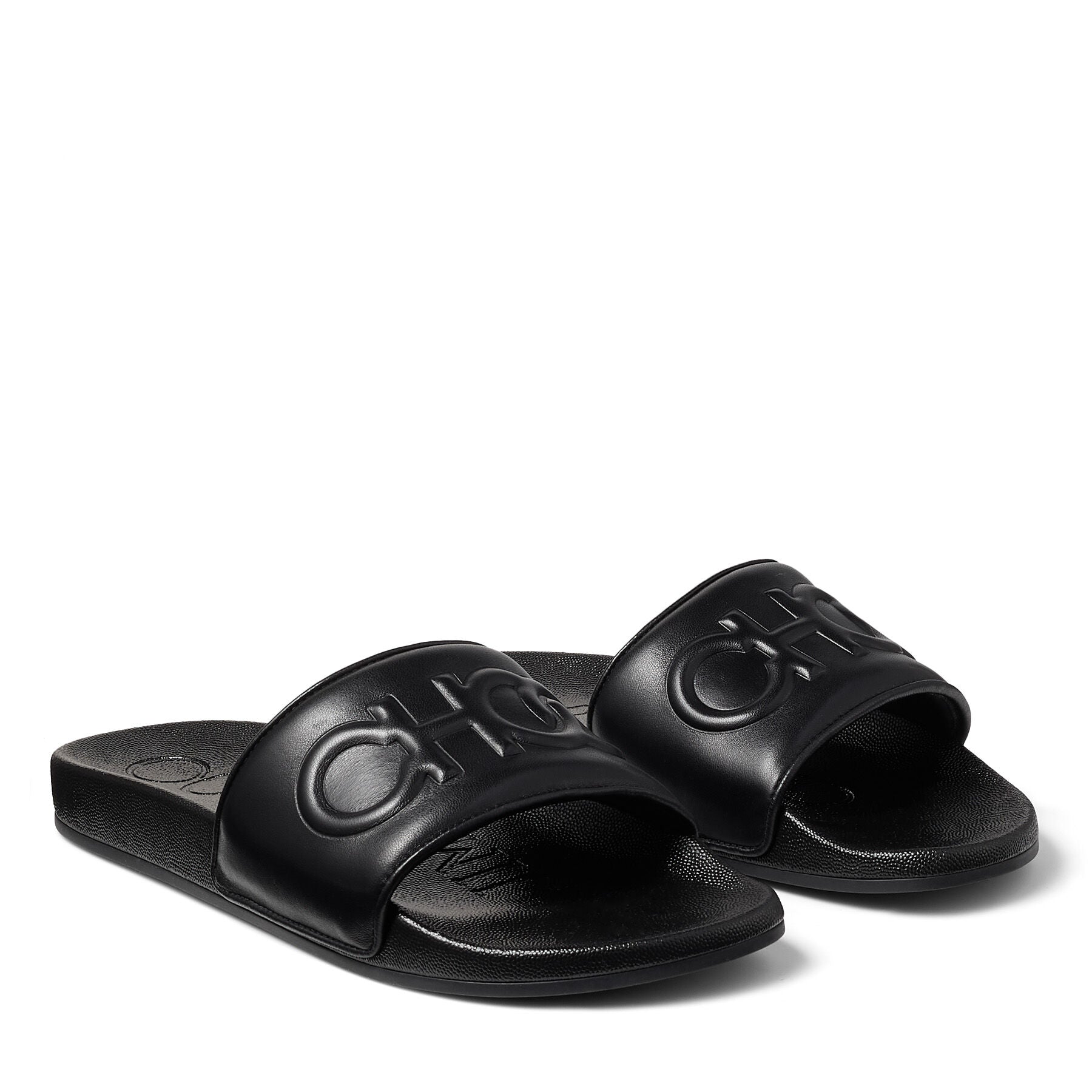 Sandales Azari en cuir avec logo Choo embossé - Black