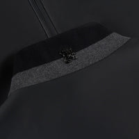 Bomber à col montant en cuir - Noir & Gris