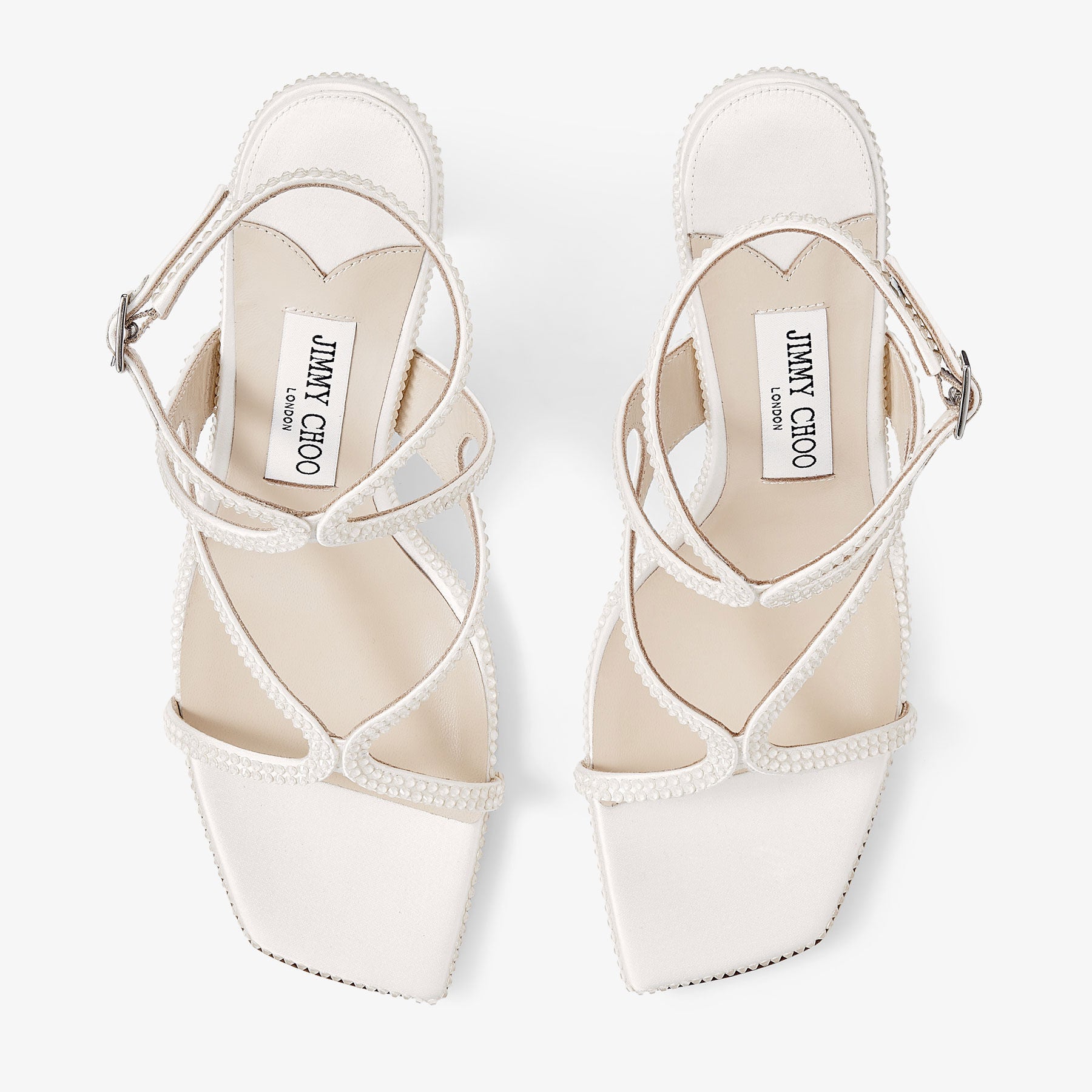 Sandales Azie 85 en satin à cristaux - Ivory & Ignite