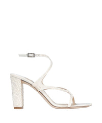 Sandales Azie 85 en satin à cristaux - Ivory & Ignite