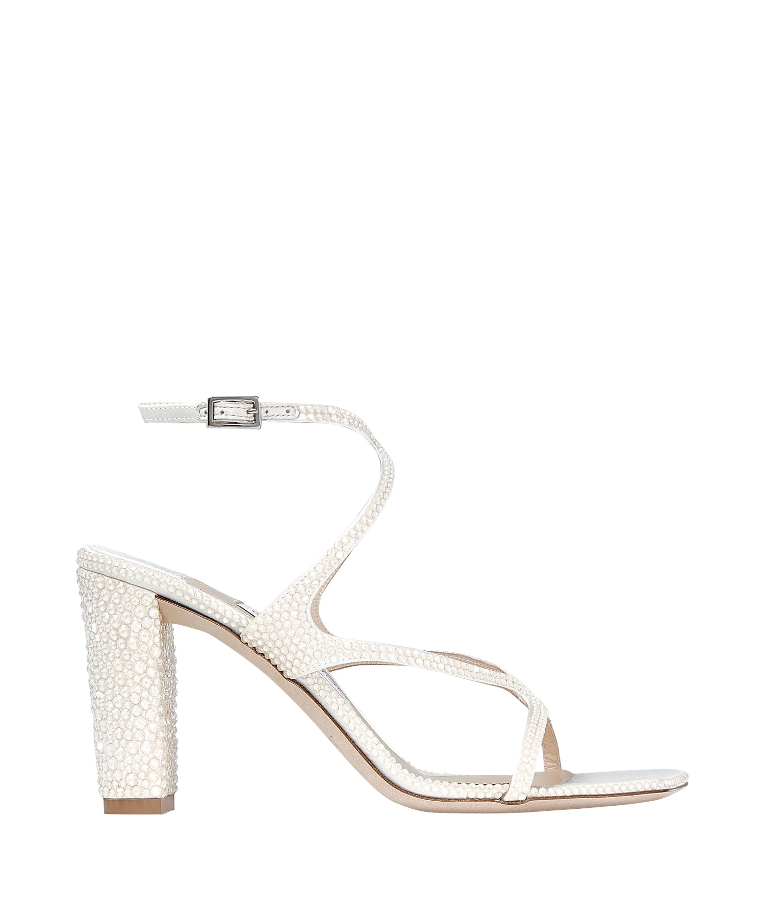 Sandales Azie 85 en satin à cristaux - Ivory & Ignite