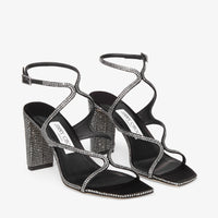 Sandales Azie 85 en cuir - Black & Smoke
