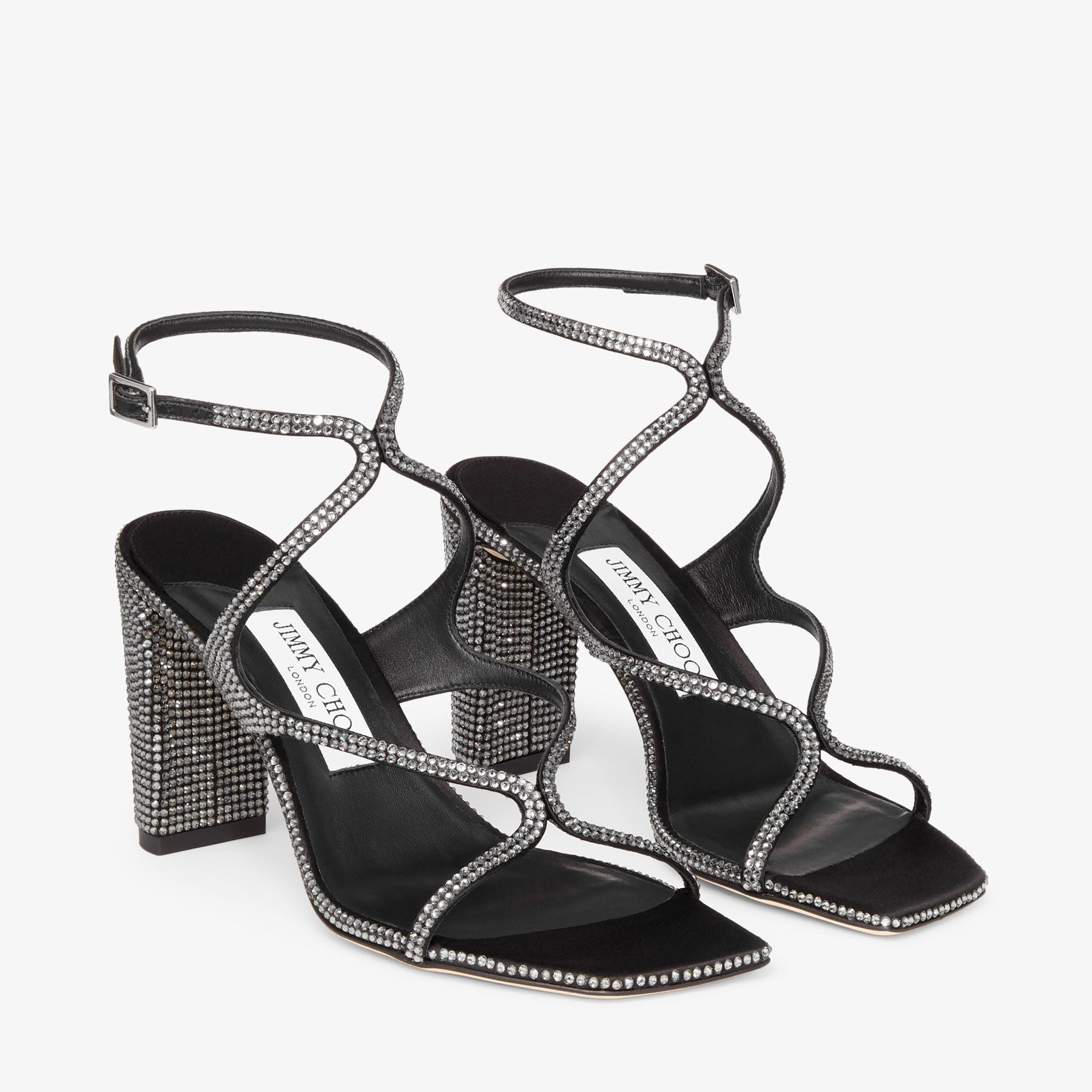 Sandales Azie 85 en cuir - Black & Smoke