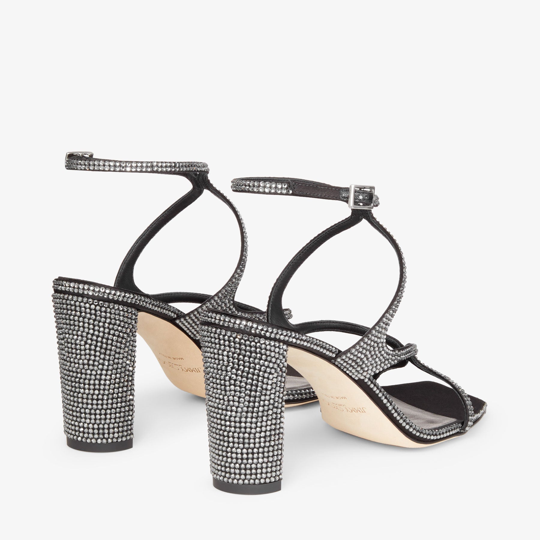 Sandales Azie 85 en cuir - Black & Smoke