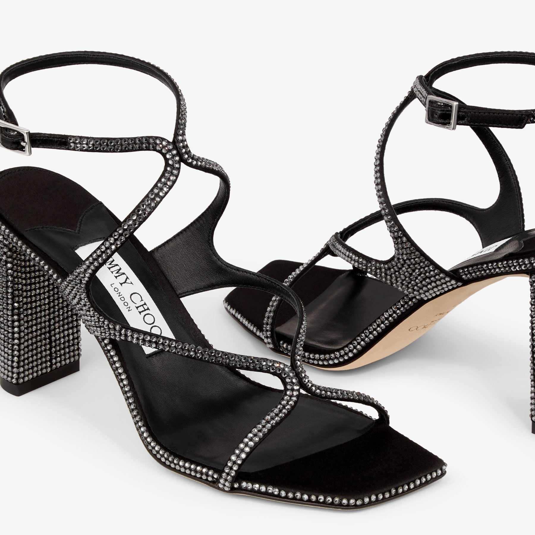 Sandales Azie 85 en cuir - Black & Smoke