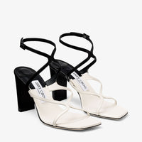 Azie 85 patchwork leather sandals - Latte & Black