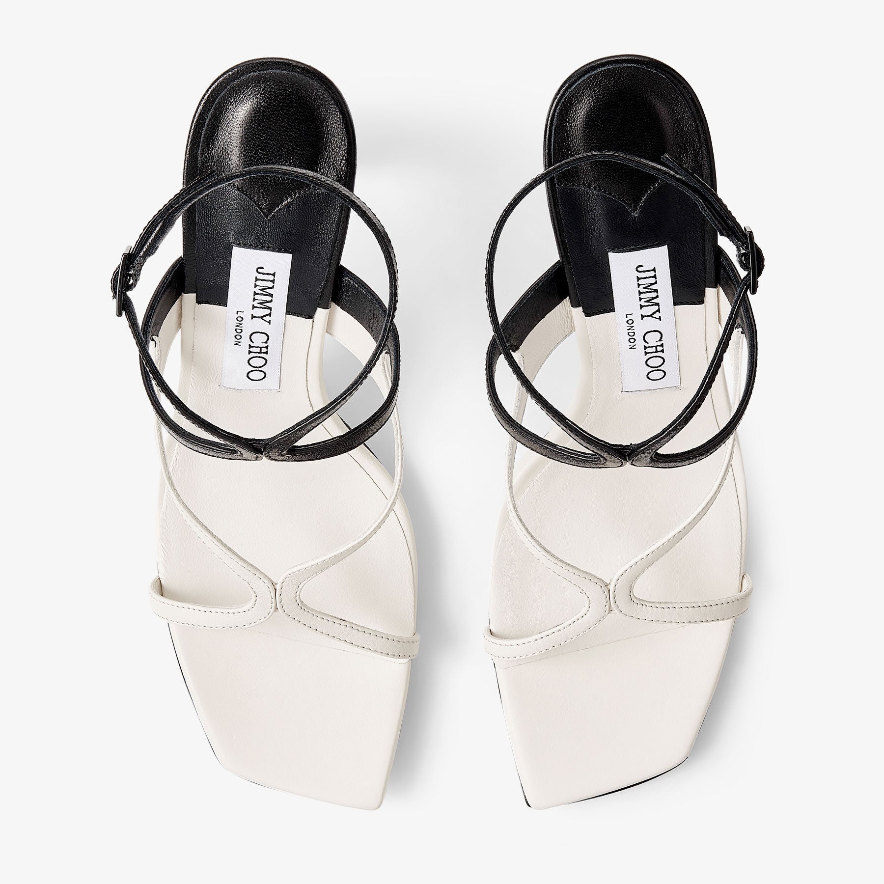 Azie 85 patchwork leather sandals - Latte & Black