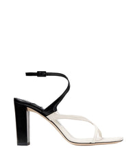 Azie 85 patchwork leather sandals - Latte & Black
