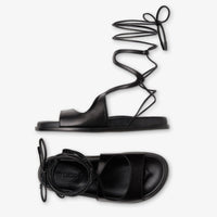 Sandales plates Azure en cuir - Black