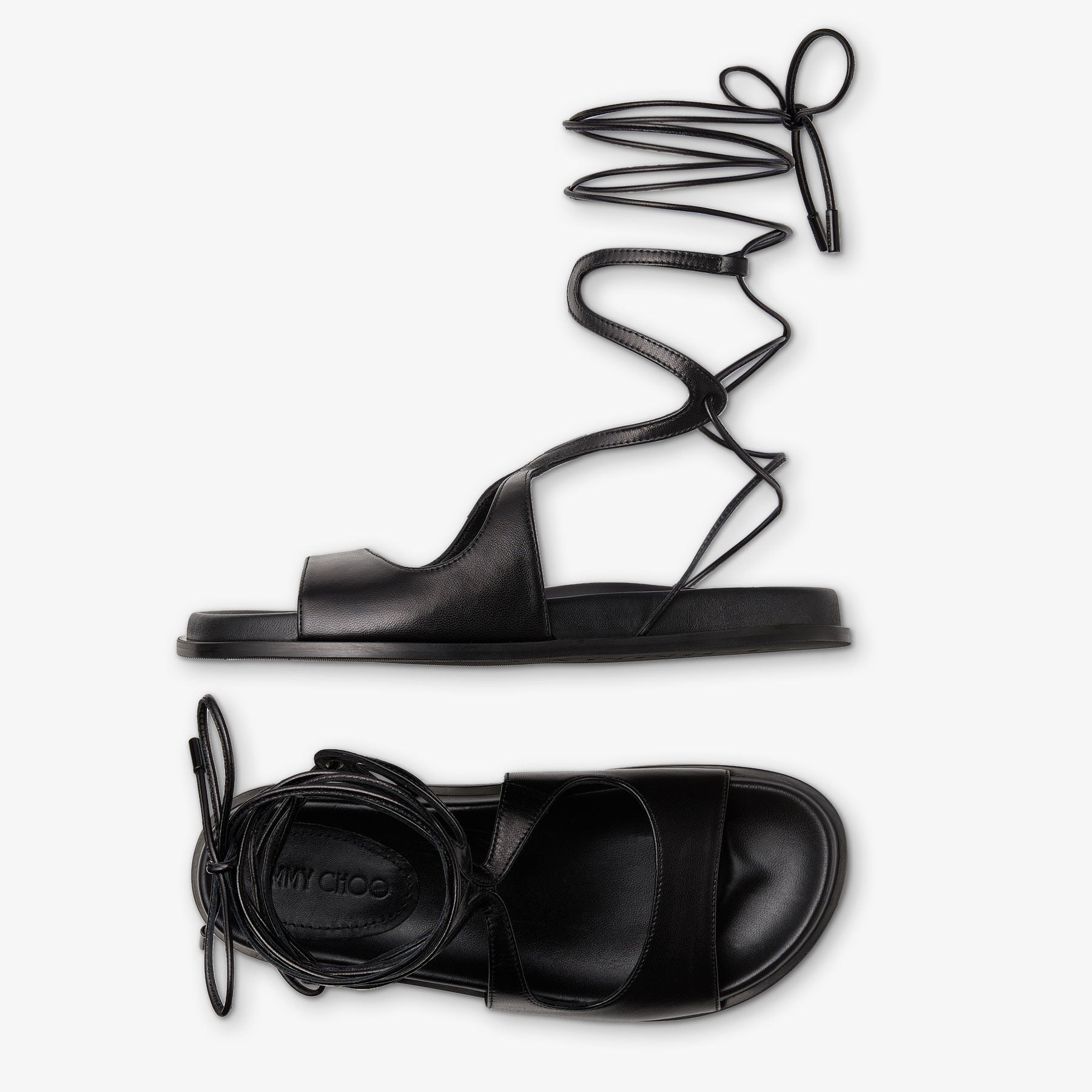 Sandales plates Azure en cuir - Black